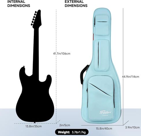 GHOSTFIRE FOALS Phantom Series Guitar Case Colorful Acoustic Guitar Gig Bag Super thick with Storage Space (Black, Acoustic) in Kuwait