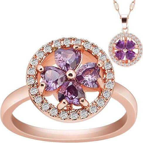 Fidget Necklace Anxiety Fidget Rings for Women, Four-Leaf Clover Worry Rings for Anxiety, Stainless Steel Fidget Spinner Rings for Women, Fidget Rings for Anxiety with Zirconia Stones in Saudi Arabia