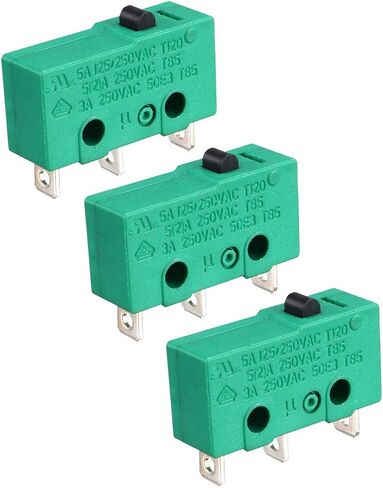 Uxcell 3 قطعة KW4-3Z-3 مفتاح الحد الصغير SPDT NO NC 3 محطات لحظة الضغط على زر المحرك الأخضر in Saudi Arabia