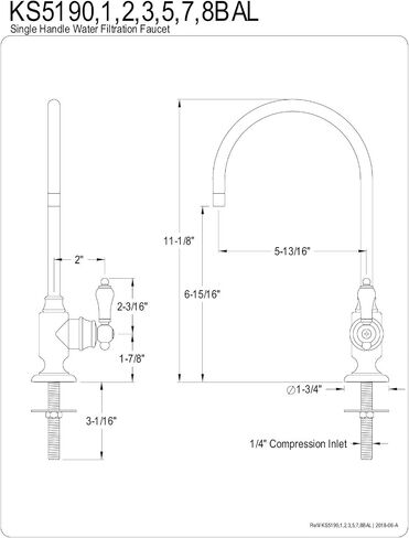 Kingston Brass KS5190BAL Heirloom Single-Handle Water Filtration Faucet, Matte Black in Saudi Arabia