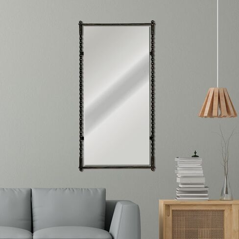 Creative Co-Op Cast Metal Framed Tall Wall Mirror, Black in Saudi Arabia