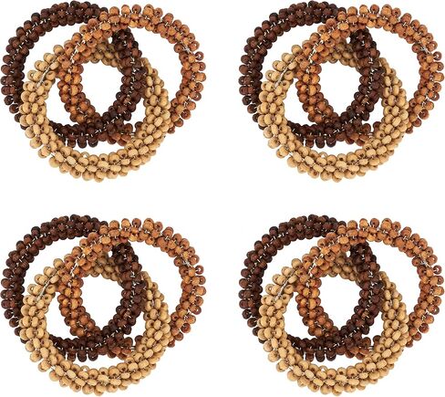 Beaded Interlock Design Napkin Rings (Set of 4) in Saudi Arabia
