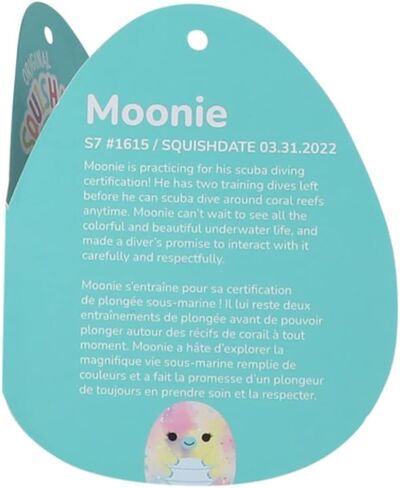 Squishmallows by Kellytoys, Ultra Soft, Pillow pals. Spring and Disney Squads (Moonie The Waterbear, Ultra Rare, Gold tag (7.5 in)) in Saudi Arabia