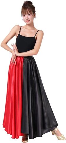Multicolored Folkloric Mexican Flamenco Umbrella Long Dance Skirts for Women, Two Toned Opaque, One Size, 38" Length in Saudi Arabia