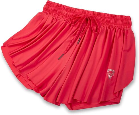 Flowy Mini Skirts for Women Gym Yoga Athletic Shorts Workout Running Tennis Golf Volleybal Teen Girls Cute Comfy Pleated Skort Summer Preppy Trendy Clothes(L, Red) in Saudi Arabia
