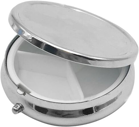 3 Pcs Round Metal Pill Case Portable Silver Medicine Holder Three Compartments Pill Box Locking Pill Containers for Purse in Saudi Arabia