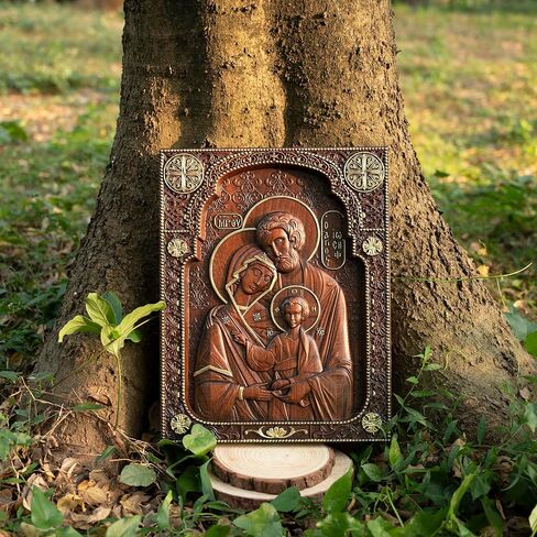 bgcarpenter Holy Family Wall Decor Handmade Wooden Nativity of Jesus Wall Plaque Religious Art Sculpture for Home Decor Christmas Gift - 20 Inch in Saudi Arabia