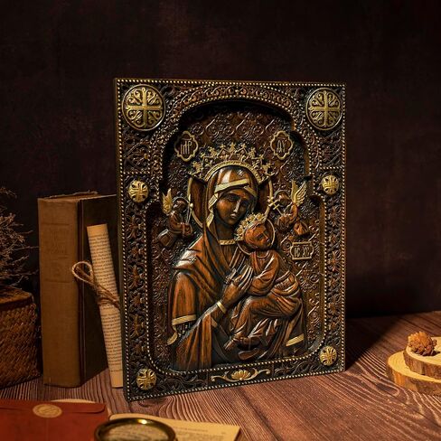 bgcarpenter Holy Family Wall Decor Handmade Wooden Nativity of Jesus Wall Plaque Religious Art Sculpture for Home Decor Christmas Gift - 20 Inch in Saudi Arabia