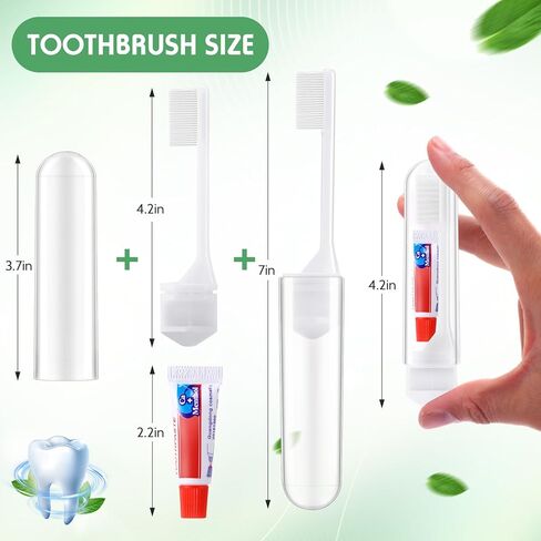 50 مجموعة من فرش الأسنان المخصصة للسفر، فرشاة أسنان قابلة للطي ملفوفة بشكل فردي، فرشاة أسنان ومعجون أسنان مع علبة فرشاة أسنان، شعر ناعم من فحم الخيزران للبالغين، التنزه سيرًا على الأقدام والتخييم في الأعمال in Kuwait