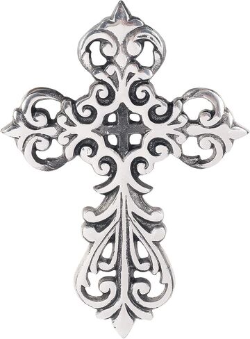 Ardour Antique Silver and Black Wall Cross for Home Decor.Metal Hanging Decorative Crosses Wall Decor - 6.2 x 8.6 Inches in Saudi Arabia