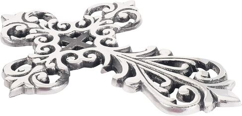 Ardour Antique Silver and Black Wall Cross for Home Decor.Metal Hanging Decorative Crosses Wall Decor - 6.2 x 8.6 Inches in Saudi Arabia