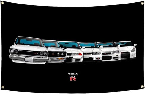 JDM علم سيارة نسيج لمحبي GTR 3x5 أقدام سيارة قماش مزخرف جداري راية ملصق ديكور للديكور في الهواء الطلق والداخلي in Saudi Arabia