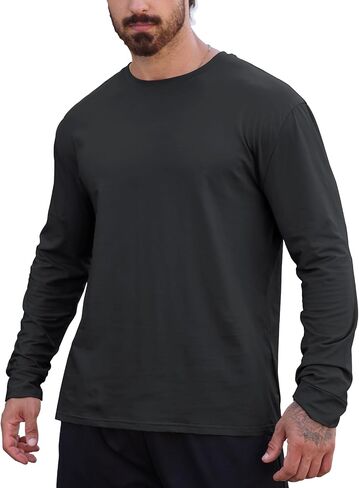 Muscle Killer Men's Gym Workout Long Sleeve T Shirt Dry Fit Moisture Wicking Active Shirts Running Fitness Tee in Kuwait