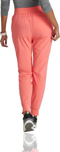 BARCO One Boost Scrub Jogger للنساء - بنطال ركض طبي بنمط اليوجا، متوسط ​​الارتفاع، 4 اتجاهات قابل للتمدد للنساء، مرجاني غروب الشمس in Kuwait