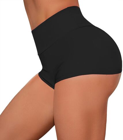 Women's Sexy Spandex Yoga Booty Shorts High Waist Workout Dance Hot Pants Butt Lifting Leggings in Saudi Arabia