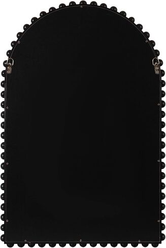 Kate and Laurel Beadbrook Modern Beaded Arched Mirror, 20 x 30, Black, Transitional Arch Wall Mirror for Use as Bathroom Mirror or Entryway Mirror Decor in Saudi Arabia