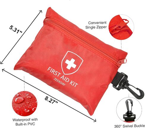 Portable First Aid Kit - Waterproof Hard Shell Emergency Medical Supplies with Dual-Layer Design for Home, Car, Office, Travel, Camping, Hiking, Outdoor, Sports, School, Boat in Saudi Arabia