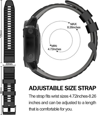 Compatible with Garmin Fenix 6/6 Pro Band 22MM Easy-fit Soft Silicone Watch Bands Replacement for Fenix 5 Plus/Fenix 5 /Forerunner 935/Forerunner 945/Approach s60/ Quatix 5 Smartwatches in Saudi Arabia