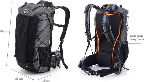 Naturehike 55/65L Internal Frame Hiking Backpack for Outdoor Camping Travel Backpacking Backpack for Men (Army Green, 55L) in Saudi Arabia