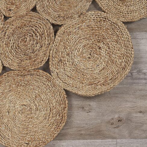 Round Jute Rug Beige Hand Woven Farmhouse Area Rug for Living Natural Carpet for Indoor & Outdoor-24 Inch (2 Ft) in Saudi Arabia