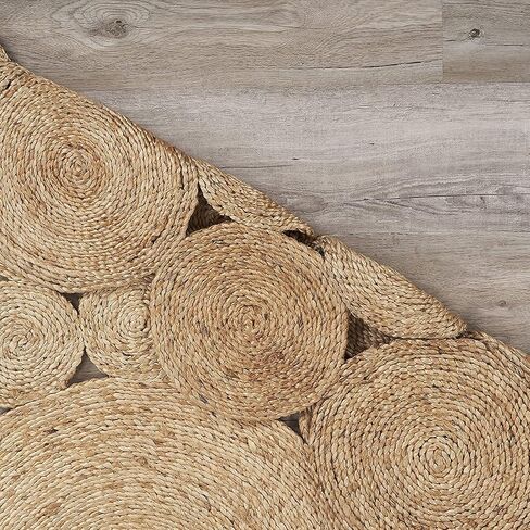 Round Jute Rug Beige Hand Woven Farmhouse Area Rug for Living Natural Carpet for Indoor & Outdoor-24 Inch (2 Ft) in Saudi Arabia