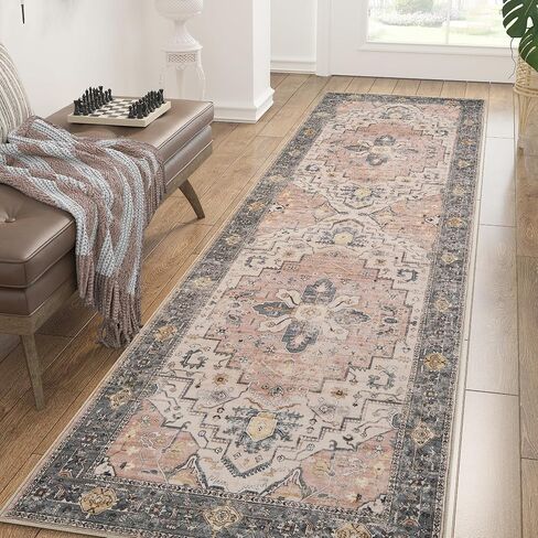jinchan Area Rug 2x3 Vintage Entryway Rug Washable Boho Indoor Doormat Floral Small Rug Non Slip Retro Accent Soft Rug Tribal Distressed Carpet for Kitchen Bathroom Bedroom Taupe in Saudi Arabia