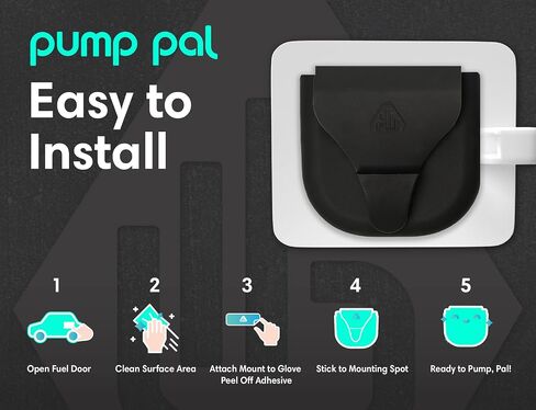 PumpPal Reusable Fueling Glove | Protect Hands from Filthy Gas Pump Handles and Keypads | Easy Install, Attaches with Magnets Inside Your Gas Tank | Universal Size, One Hand Easy Slip-On | (Black)) in Saudi Arabia