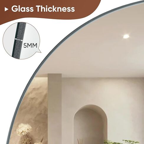 مرآة حمام مستديرة بدون إطار من أنتوك، مرآة دائرية مقاس 24 بوصة للحمام، مرايا الغرور بدون إطار لغرفة النوم، المدخل، غرفة المعيشة in Kuwait