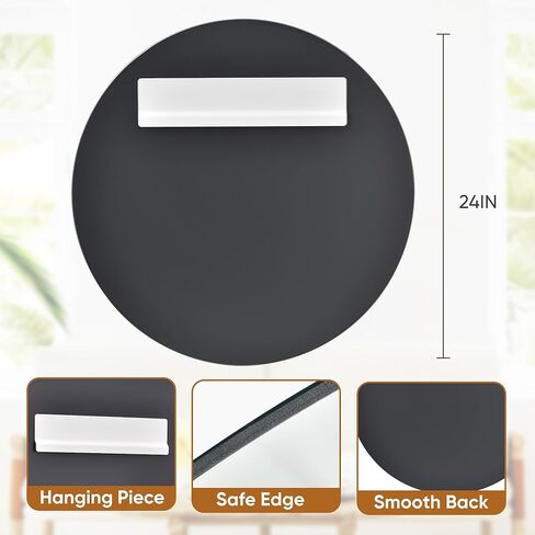 مرآة حمام مستديرة بدون إطار من أنتوك، مرآة دائرية مقاس 24 بوصة للحمام، مرايا الغرور بدون إطار لغرفة النوم، المدخل، غرفة المعيشة in Kuwait