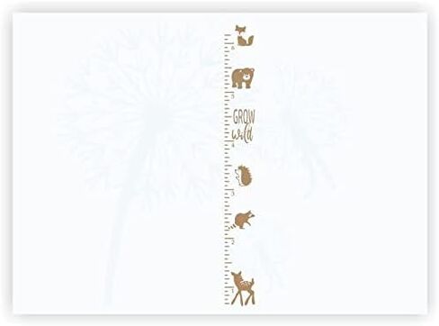 Grow Wild Woodland Forest Animals Vinyl Wall Art Decal Growth Chart - Kids Height Wall Chart Sticker - Kids Ruler Height Tracker in Black, 7.5x69-Inch in Saudi Arabia