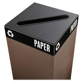 Safco Products 2987BL Public Square Recycling Receptacle Lid, Slot Cutout for Newspaper and Paper (Base Sold Separately), Black