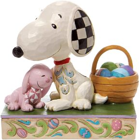 Enesco Peanuts by Jim Shore Snoopy with Bunny and Easter Basket Figurine, 4.75 Inch, Multicolor