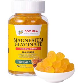 Magnesium Glycinate Gummies 100mg for Kids and Adults- 5-in-1 Formula - High Absorption and Bioavailability - Glicinato de Magnesio - 30 Servings