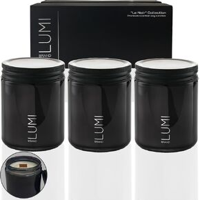 مجموعة من 3 شموع الصويا المعطرة | 3 شموع معطرة - جاردينيا وهيلتون جاردن والورد والعود | شموع معطرة للمنزل | فتيل الخشب | حرق نظيف | وقت حرق يزيد عن 50 ساعة، 9.8 أونصة لكل منها