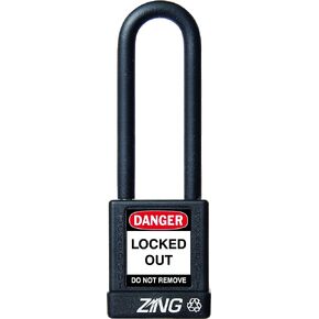 Zing Green Products 7052 RecycLock Safety Padlock, Keyed Different, Black, 3" Shackle, 1-3/4" Body in Saudi Arabia