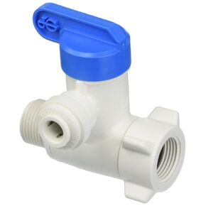 John Guest 3/8 x 3/8 x 1/4 Inch Angle Stop Adapter Valve, Push to Connect Plastic Plumbing Fitting, PASVPP1
