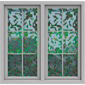 Pixel Art Vine Leaves Window Stickers 11" x 13" Pack 6 - Pixel Decor for Dorm, Boys & Girls Game Room - Cool Room Decor Aesthetic