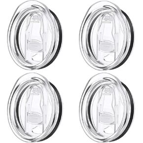 4 Pack 20 oz Skinny Tumbler Lid Replacement Lids for Tumblers Travel Coffee Mug Spill Proof Splash Resistant Silicone Sliding Covers