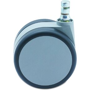 Master Caster Gemini Series Heavy-Duty Twin Wheel Hard Floor Casters, R Stem, Gray, Set of 5