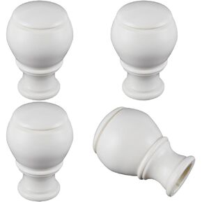 GORGECRAFT 4PCS Curtain Rod Covers Ends Oldlace Plastic Curtain Finials Ends Caps Round Pole Finials 28mm Inner Diameter Curtain Heads for Home Office Curtain Roman Rod Decor(92x61mm)