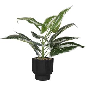 Tzhome Artificial Monstera Deliciosa Plant,Tabletop Tropical Monstera Plants in Black Pot,Faux Tropical Plant for Office Desk Shelf Bathroom Home Decor