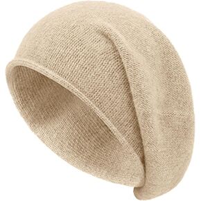 Womens Cashmere Slouchy Knit Beanie Hat Winter Soft Warm Fleece Wool Knitted Skull Beanies Ski Cap for Ladies