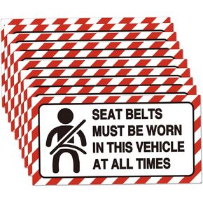 10 Pack Seat Belts Must Be Worn In This Vehicle Sign Stickers for Car,4x2 Inch Viny Labels Stickers,Reminder for Car Van Truck Taxi.