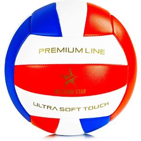 Western Star Pro Series Volleyball -Official Size and Weight - Performance Construction - Indoor Ball and Outdoor Beach Volleyball - Popular Design and Soft Touch