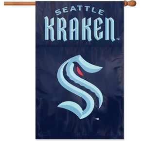 Party Animal NHL Seattle Kraken Premium Banner Flag,Team Color,44" x 28",AFKRA