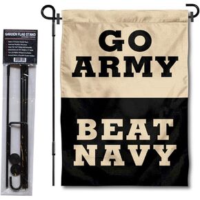 College Flags & Banners Co. Army Black Knights Beat Navy Garden Flag with Stand Holder