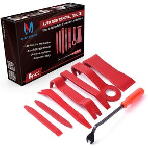 MICTUNING 8PCS Auto Trim Removal Tool Set for Car Audio Dash Door Panel Window Molding Fastener Remover Tool Kit (Blue)