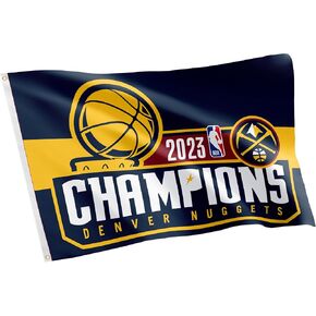 Desert Cactus Denver Nuggets 2023 Championship Flag NBA 100% Polyester Indoor Outdoor 3x5 feet National Basketball Association Team Flags (Champ Flag Style 2)