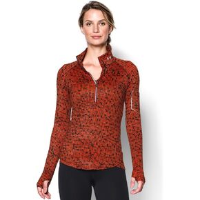 Under Armour Women's UA Fly Fast Printed 1/2 Zip, Dark Orange/Black/Reflective, XS (US 0-2)