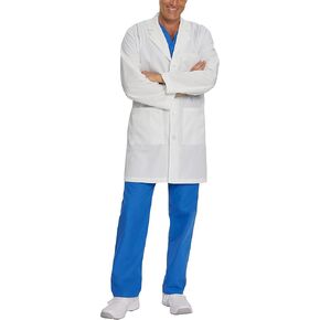 Landau Men's 5-Pocket, Classic Relaxed Fit, 4-Button, Notch Neck, Full-Length Lab Coat 3124